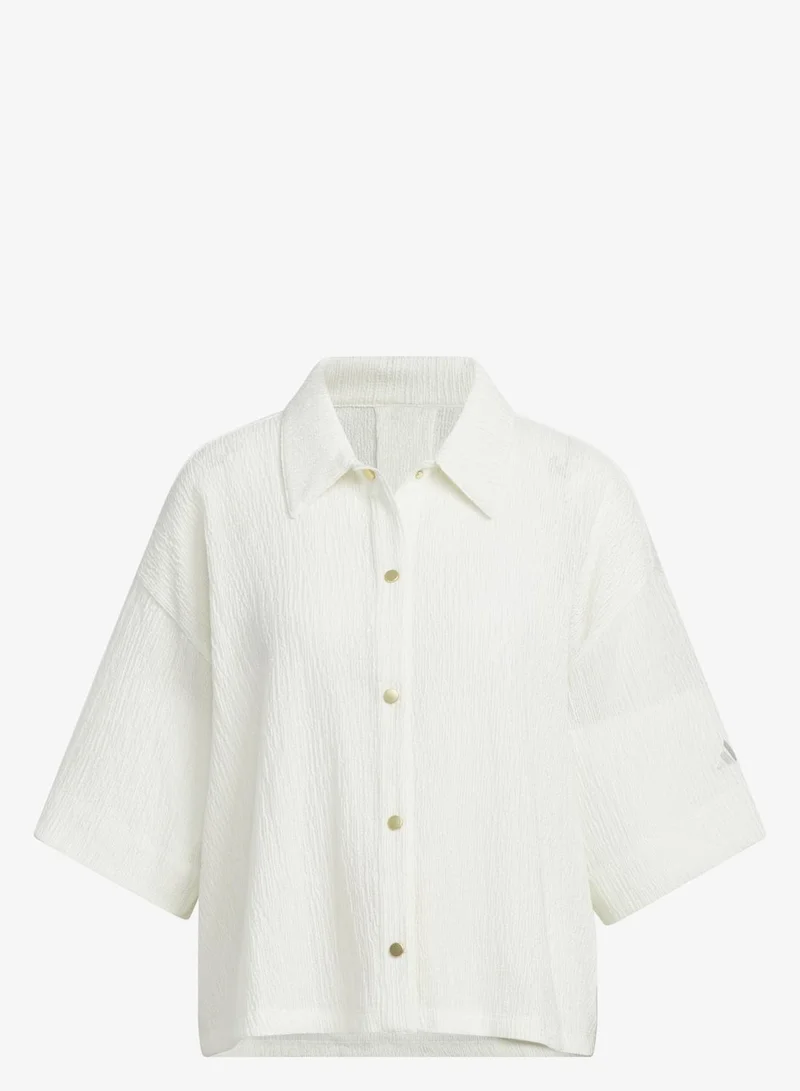Adidas SOFTLUX SHEER LOOSE FIT COLLAR SHIRTS SHORT SLEEVE
